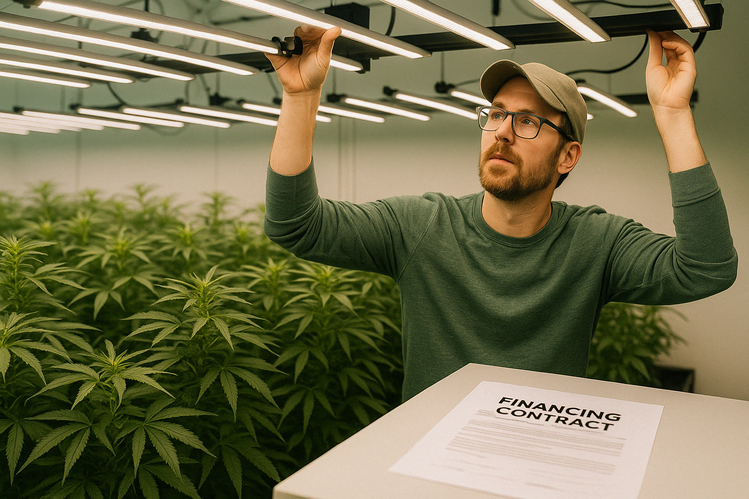 Cannabis grower with equipment financed by Direct Credit Funding.