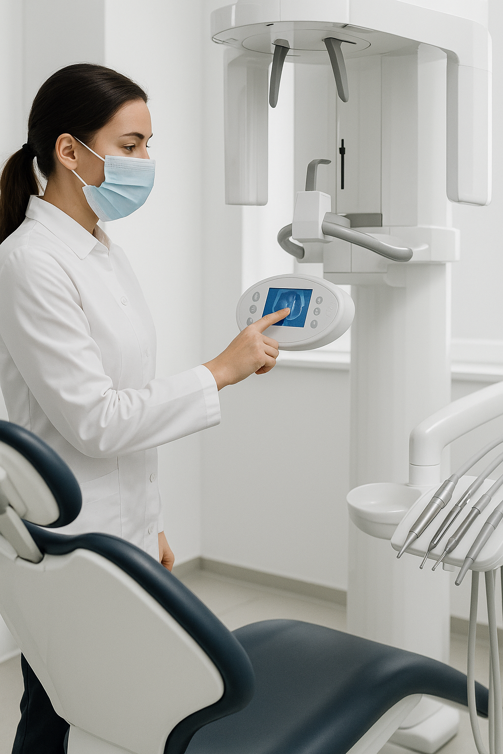 Dentist using financed X-ray machine in modern clinic", "Dental chair equipment financed for practice upgrade", "Step-by-step guide to dental equipment financing application