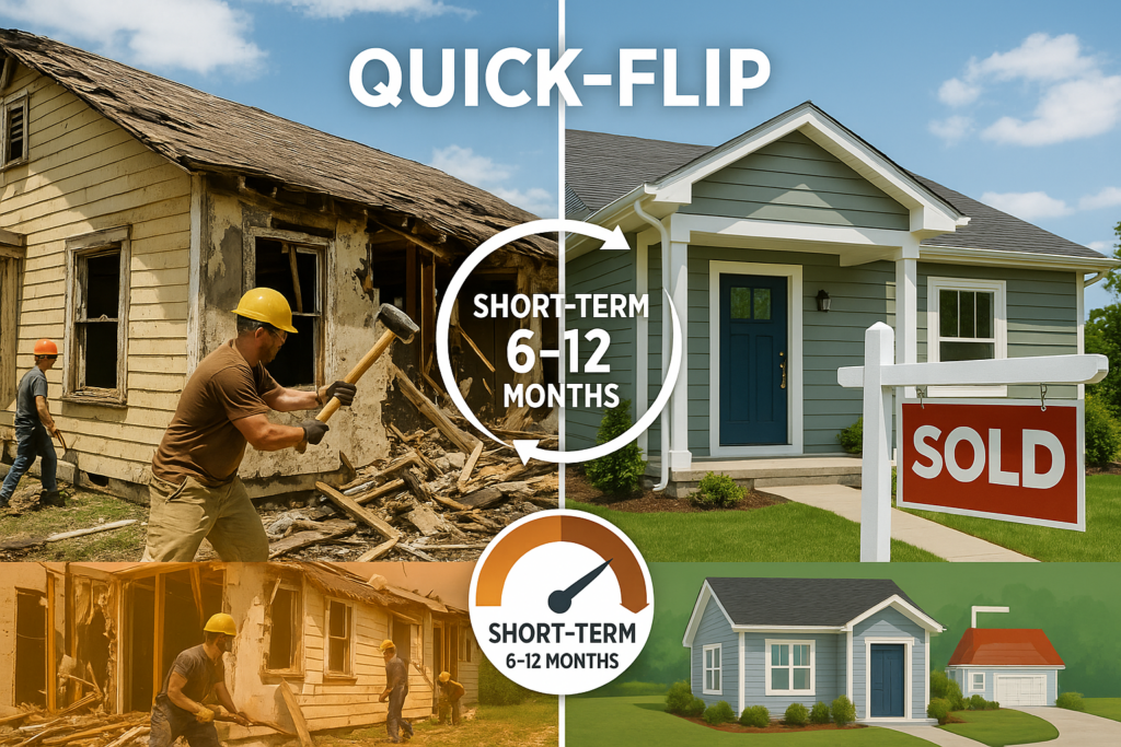 Construction-only loans in construction financing, providing short-term funding for quick flips and property renovations.