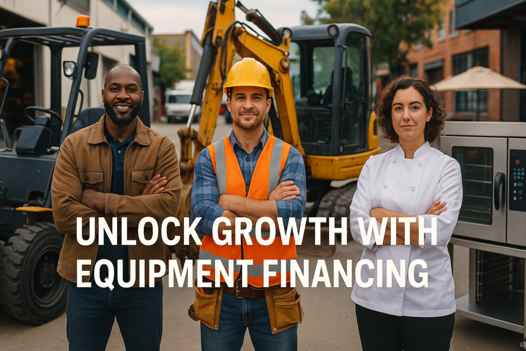 Small business owners with financed equipment for growth via Direct Credit Funding equipment financing