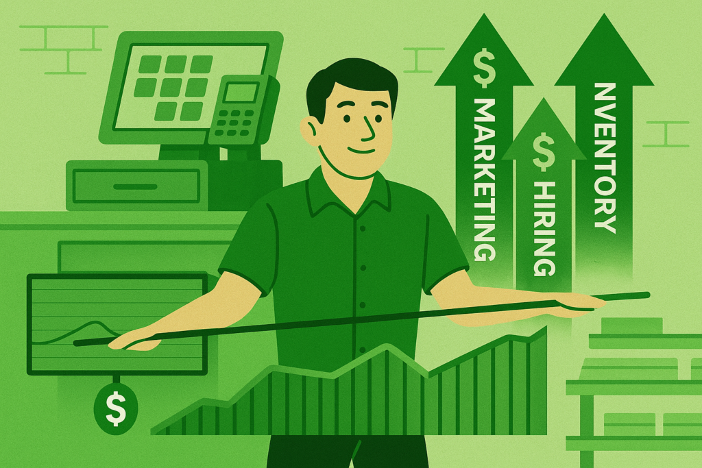 Illustration of preserving cash flow through equipment financing for retail startups