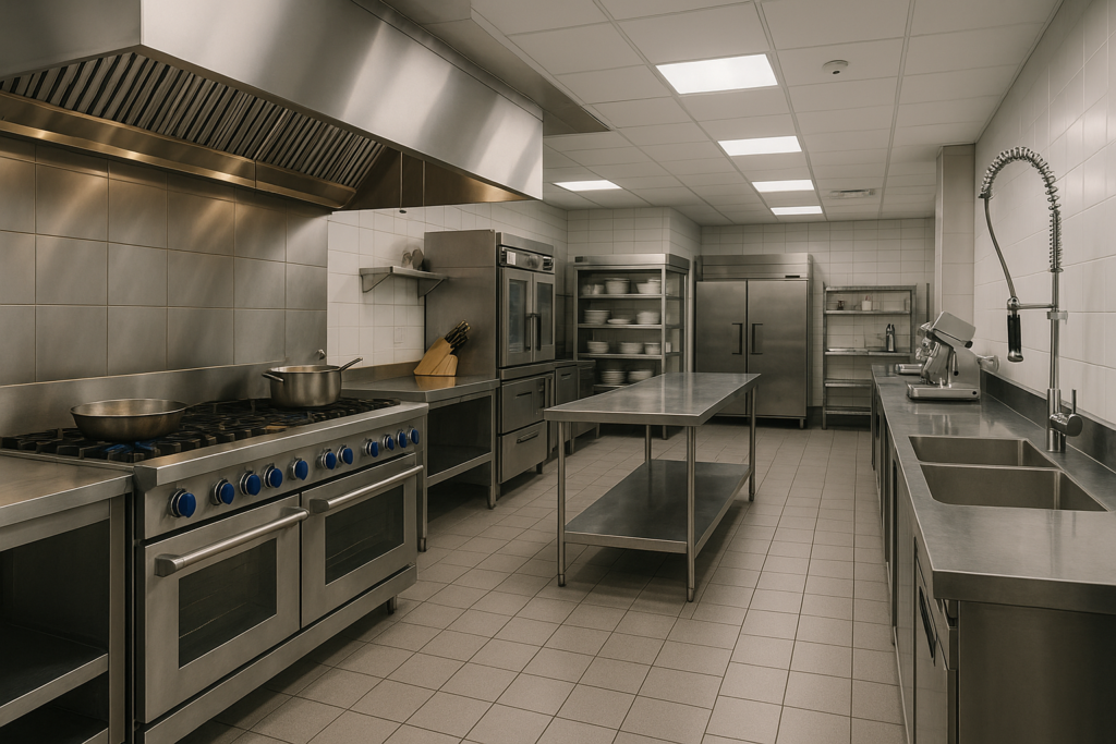 Commercial kitchen with financed restaurant equipment